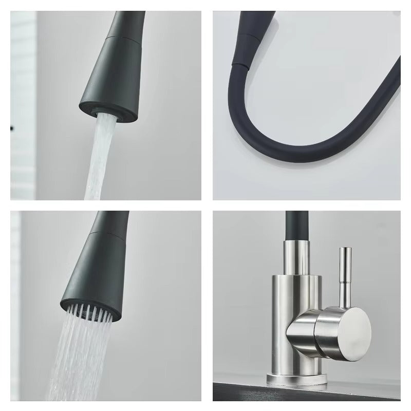 Flexible Neck Sink Mixer in Stainless Steel | Dual Spray Modes | Deck Mounted