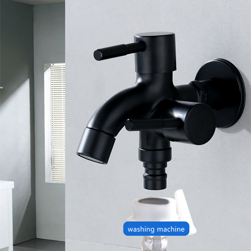 Double Bib Tap In Matt Black Stainless Steel