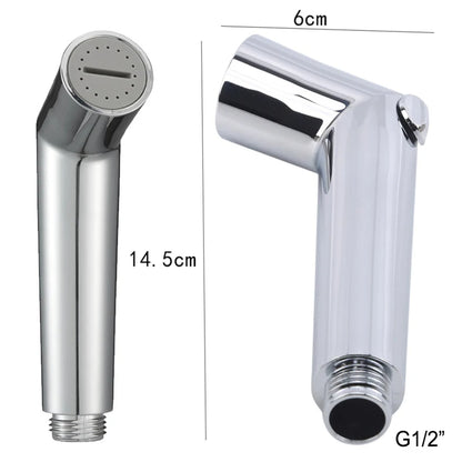 Adjustable Flow 6" inches Toilet Shower Head in Shiny Chrome | High Water Pressure | Durable ABS Plastic | Easy Installation