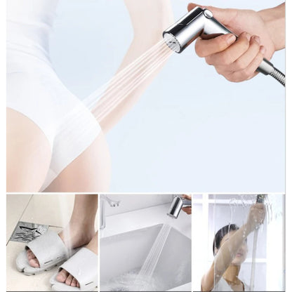 Adjustable Flow 6" inches Toilet Shower Head in Shiny Chrome | High Water Pressure | Durable ABS Plastic | Easy Installation