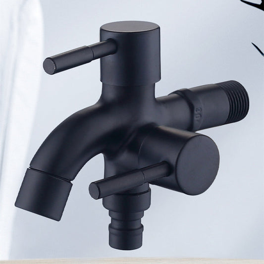 Double Bib Tap In Matt Black Stainless Steel