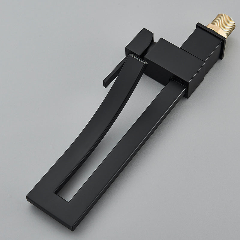 Waterfall 360° Moveable Faucet in All Black for Bathroom and Wash Basin | Stainless Steel | Hot and Cold Mixer