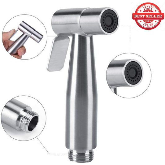 Stainless Steel Muslim Shower Head in Silver Nickel Matt 5"inches for Bathroom and Toilets  | High Water Pressure | Easy Installation