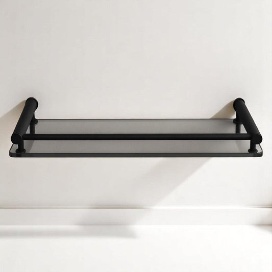 Wesda Bathroom Glass Shelf 21" inch in Stainless Steel Matt Black