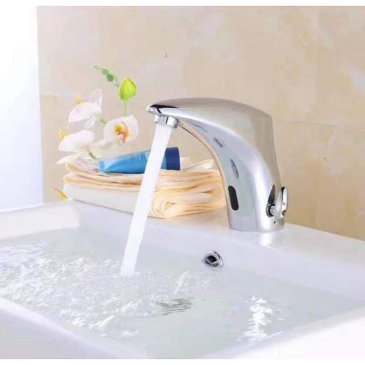 Infrared Smart Automatic Faucet in Stainless Steel for Wash Basins at Bathrooms, Offices | Hot and Cold Mixer | Water Saving Design