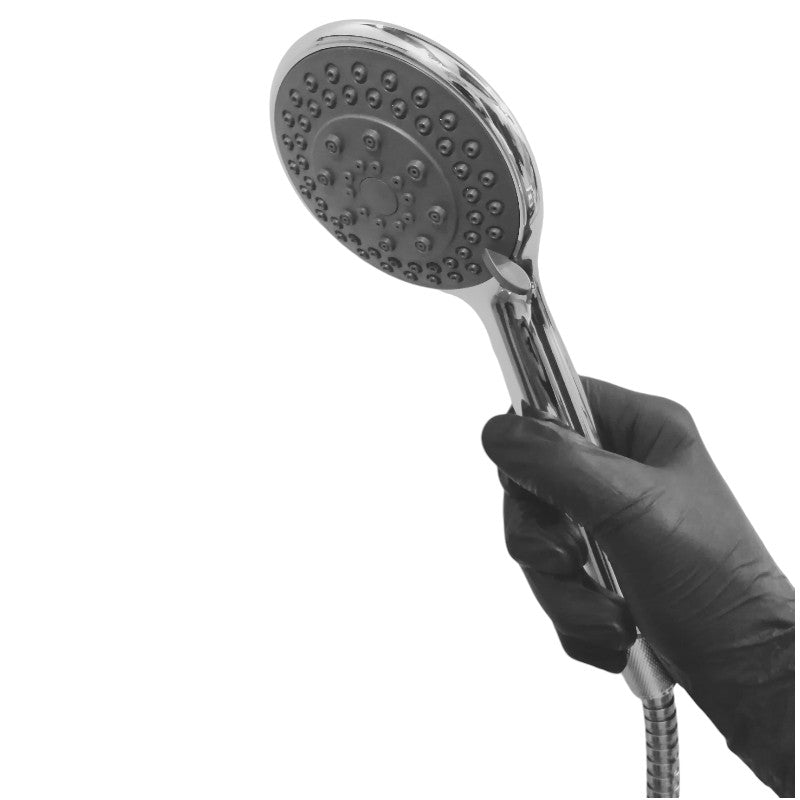 5 in 1 Hand Shower Set for Bathing in Chrome | Durable ABS Plastic | 9" inches Head and 1.5 Meter Stainless Steel Pipe