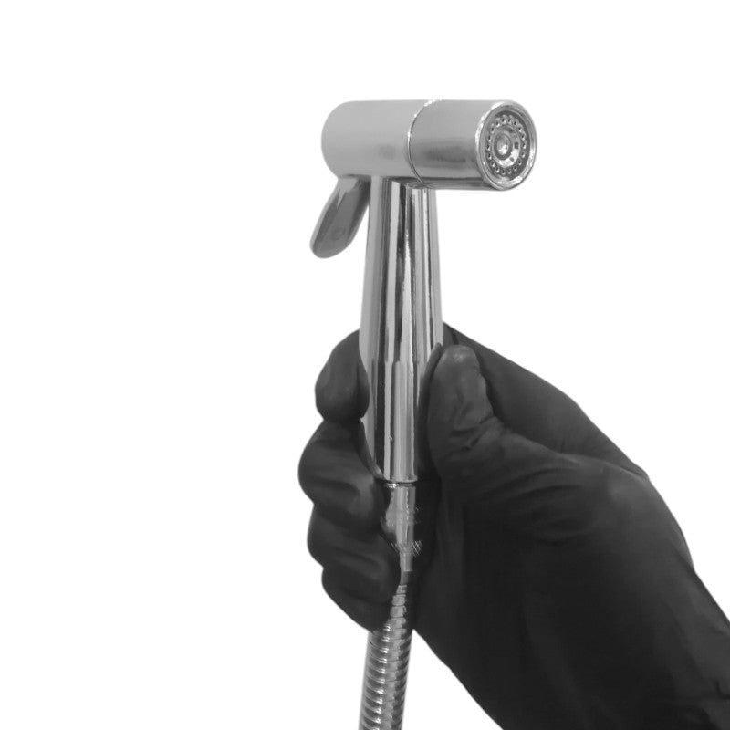 Elegant Muslim Shower Set 5"inches Head + 1.2 Meter Pipe in Shiny Chrome | High Water Pressure | Easy Installation | ABS Plastic Head + Stainless Steel Pipe