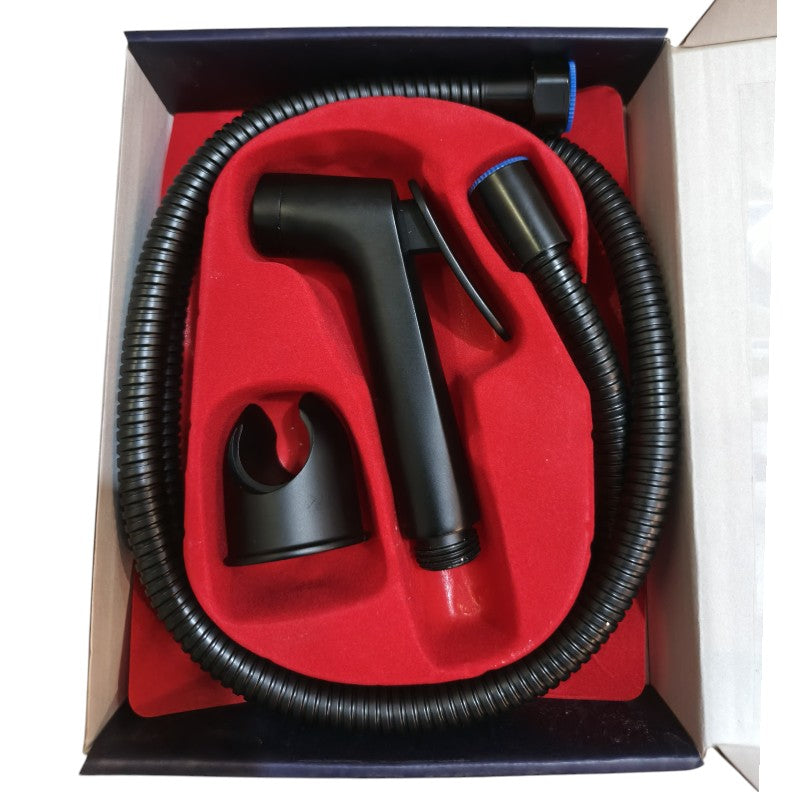 Heavy Duty Brass Muslim Shower Set in Matt Black | 5"inches Head + 1.2 Meter Pipe | High Water Pressure | Easy Installation