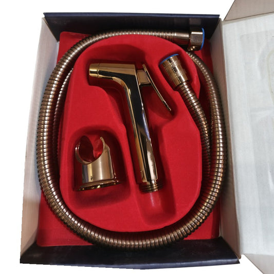 Copper/ Rose Gold Heavy Duty Stainless Steel Muslim Shower Set 5"inches Head + 1.2 Meter Pipe | High Water Pressure | Easy Installation