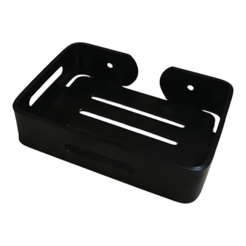 5pcs Aluminium Accessories Set Matt Black | Shelf + Soap Dish + Brush Holder + Towel Rod + Wall Hanger
