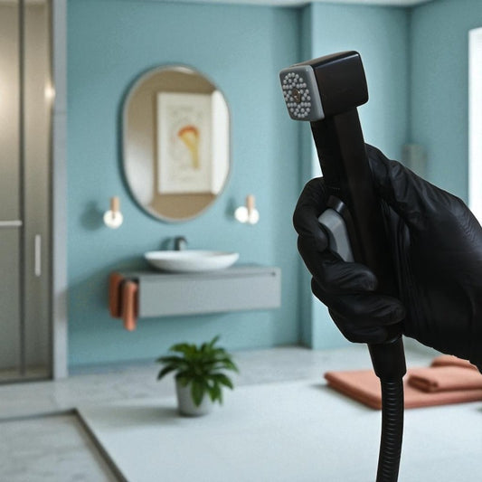 Premium Muslim Shower Set 7"inches Head + 1.2 Meter Pipe Matt Black | High Water Pressure | Easy Installation | Bathroom and Toilets | ABS Plastic Head + Stainless Steel Pipe