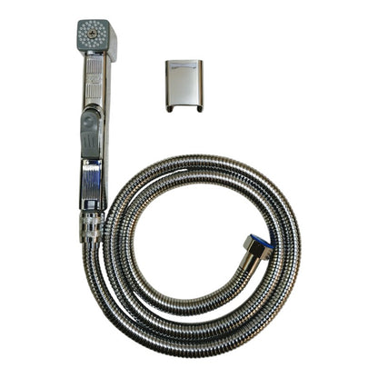 Premium Muslim Shower Set 7"inches Head + 1.2 Meter Pipe Shiny Chrome | High Water Pressure | Easy Installation | ABS Plastic Head + Stainless Steel Pipe