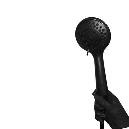 5 in 1 Hand Shower Set for Bathing Matt Black | 9" inches Head + 1.5 Meter Stainless Steel Pipe | Made in Durable ABS Plastic