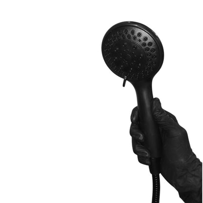 5 in 1 Hand Shower Set for Bathing Matt Black | 9" inches Head + 1.5 Meter Stainless Steel Pipe | Made in Durable ABS Plastic