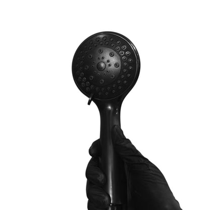 5 in 1 Hand Shower Set for Bathing Matt Black | 9" inches Head + 1.5 Meter Stainless Steel Pipe | Made in Durable ABS Plastic