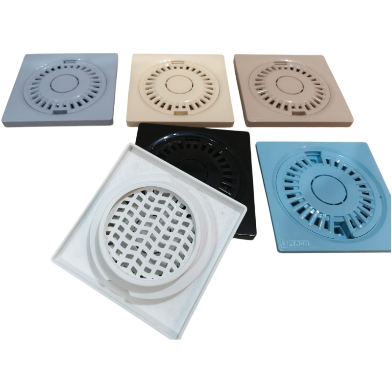 Premium 6x6" Inch Floor Drain in ABS Plastic | Colours Black, White, Ivory, Grey &  More