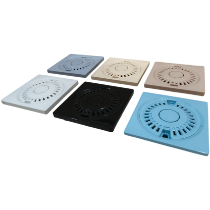 Premium 6x6" Inch Floor Drain in ABS Plastic | Colours Black, White, Ivory, Grey &  More
