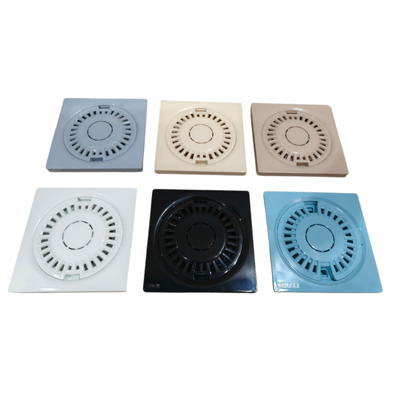 Premium 6x6" Inch Floor Drain in ABS Plastic | Colours Black, White, Ivory, Grey &  More