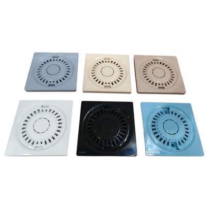Premium 6x6" Inch Floor Drain in ABS Plastic | Colours Black, White, Ivory, Grey &  More