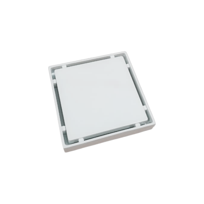Premium 6x6" Inch Tile Floor Drain in ABS Plastic | Colours White, Black & Ivory