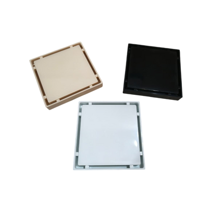 Premium 6x6" Inch Tile Floor Drain in ABS Plastic | Colours White, Black & Ivory