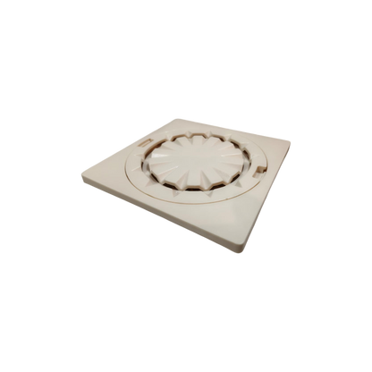 Premium 6x6" Inch Floor Drain in ABS Plastic | Colours White, Black & Ivory