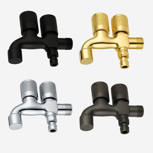 Premium Double Bib Cock in Stainless Steel | Black, Golden, Gun Grey & Chrome | for Bathrooms or Wash Areas