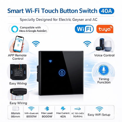 Smart Wi-fi 40A Switch Panel (White / Black)