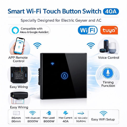 Smart Wi-fi 40A Switch Panel (White / Black)