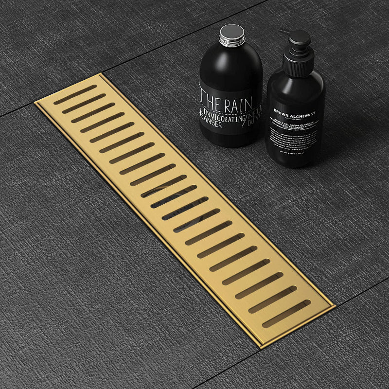 16" | 24" inches Premium Linear Floor Drain in SUS 304 Stainless Steel for Bathroom, Showers, Wash Area | Silver, Matt Black, Gun Grey, Golden