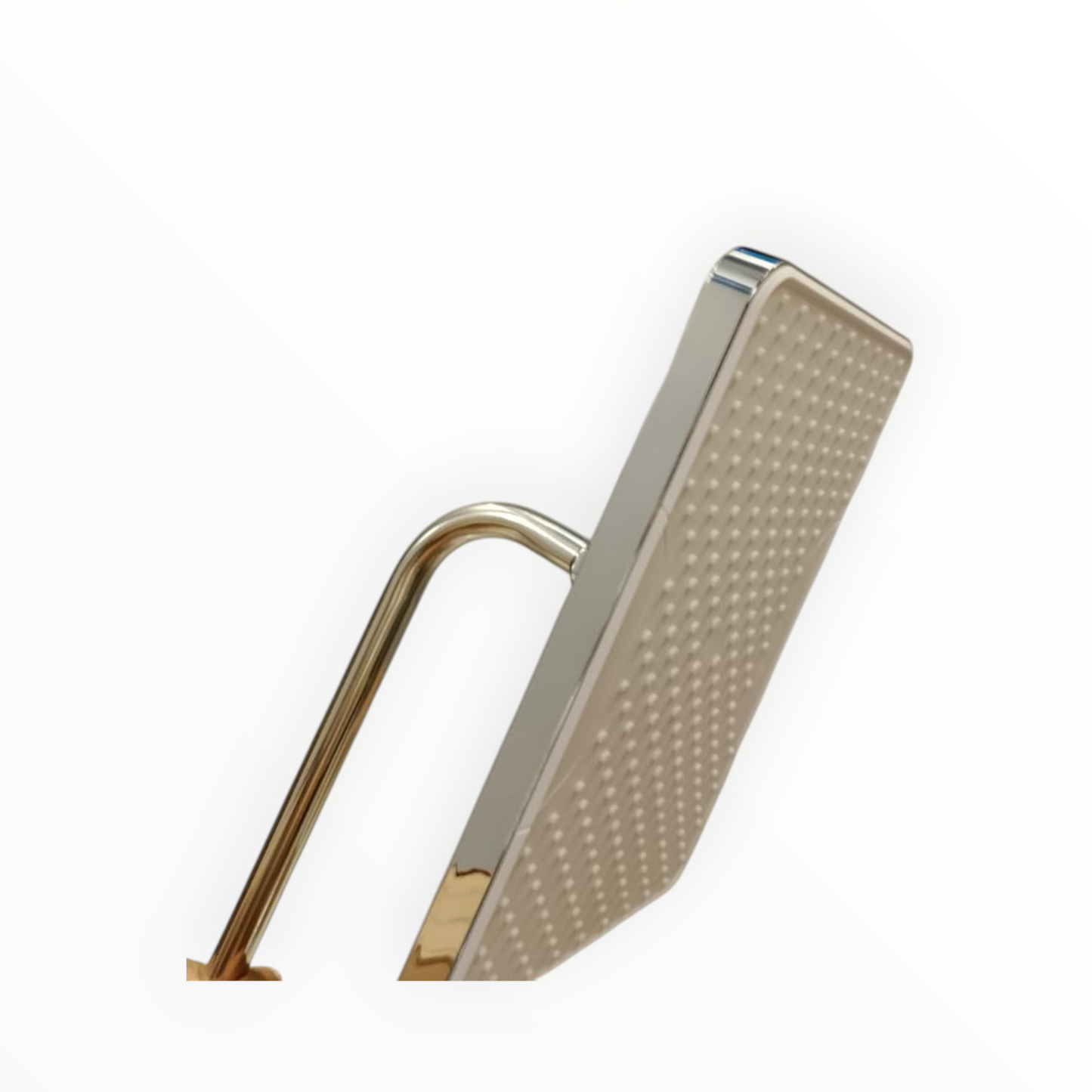 8x12" inches Bathing Shower Head in White & Chrome | Made in Durable ABS Plastic | High Pressure (Without Shower Rod)