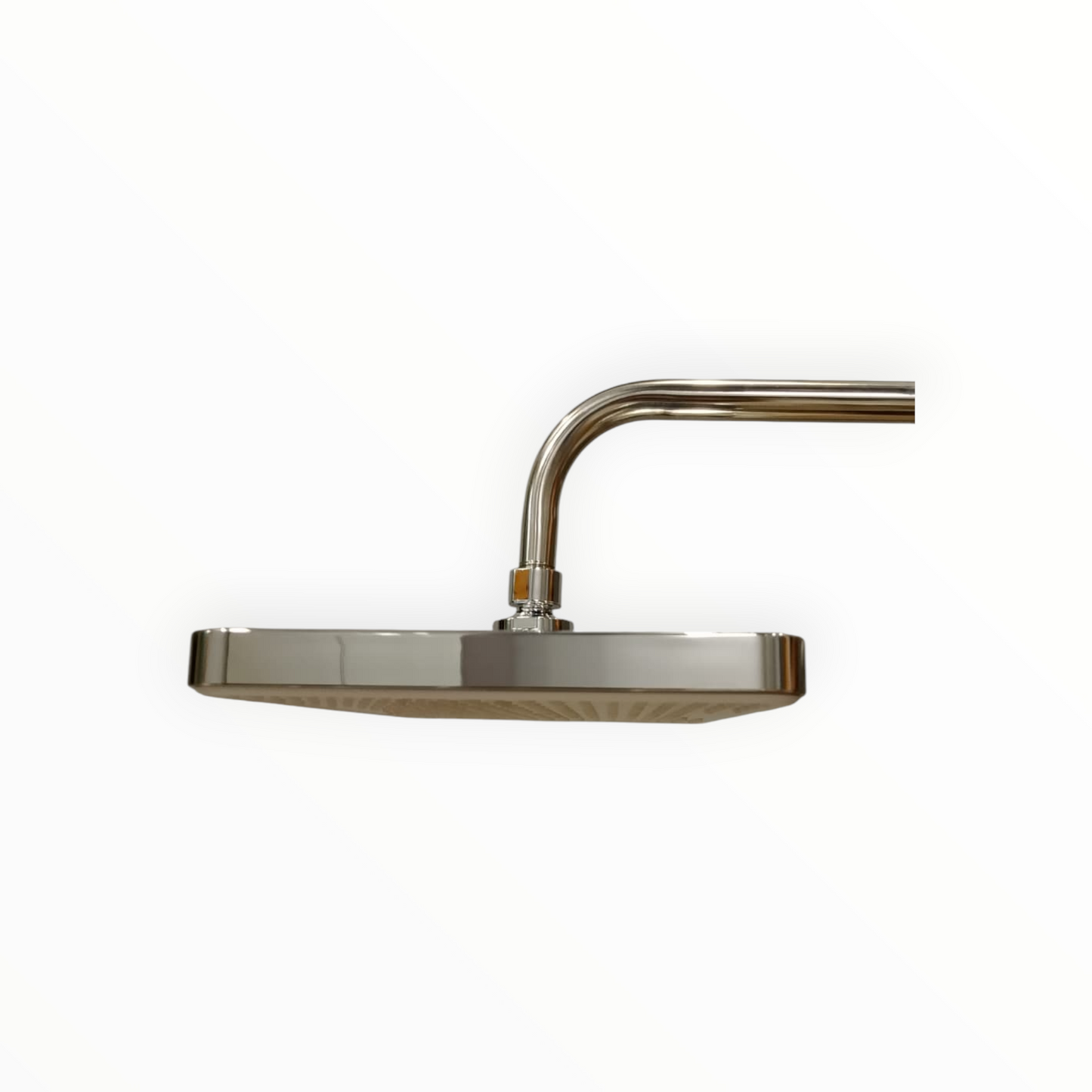 8x12" inches Bathing Shower Head in White & Chrome | Made in Durable ABS Plastic | High Pressure (Without Shower Rod)