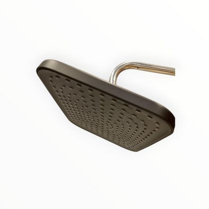 8x12" inches Bathing Shower Head in Matt Black | Made in Durable ABS Plastic | High Pressure (Without Shower Rod)