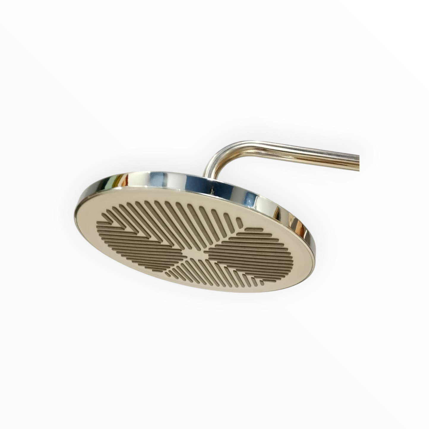 9" inches Round Bathing Shower Head in White & Chrome | Made in Durable ABS Plastic | High Pressure (without shower rod)