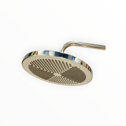 9" inches Round Bathing Shower Head in White & Chrome | Made in Durable ABS Plastic | High Pressure (without shower rod)