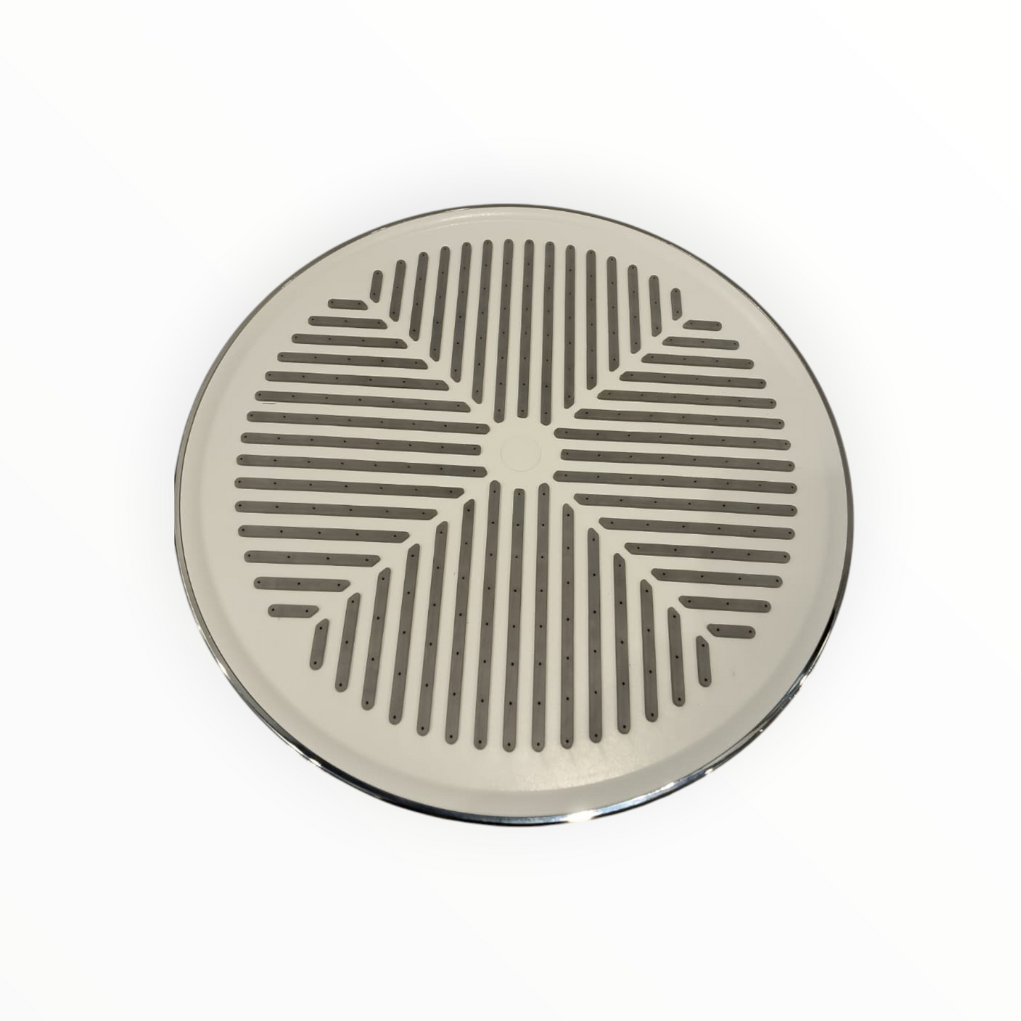 9" inches Round Bathing Shower Head in White & Chrome | Made in Durable ABS Plastic | High Pressure (without shower rod)