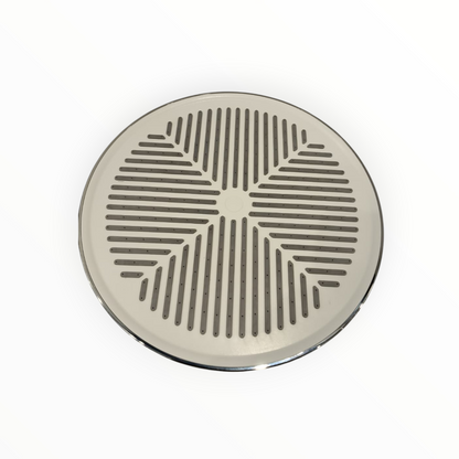 9" inches Round Bathing Shower Head in White & Chrome | Made in Durable ABS Plastic | High Pressure (without shower rod)