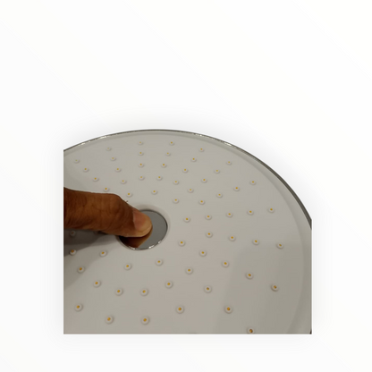 8" inches Round Bathing Shower Head with Cleaning Function in White & Chrome | Made in Durable ABS Plastic | High Pressure (without shower rod)