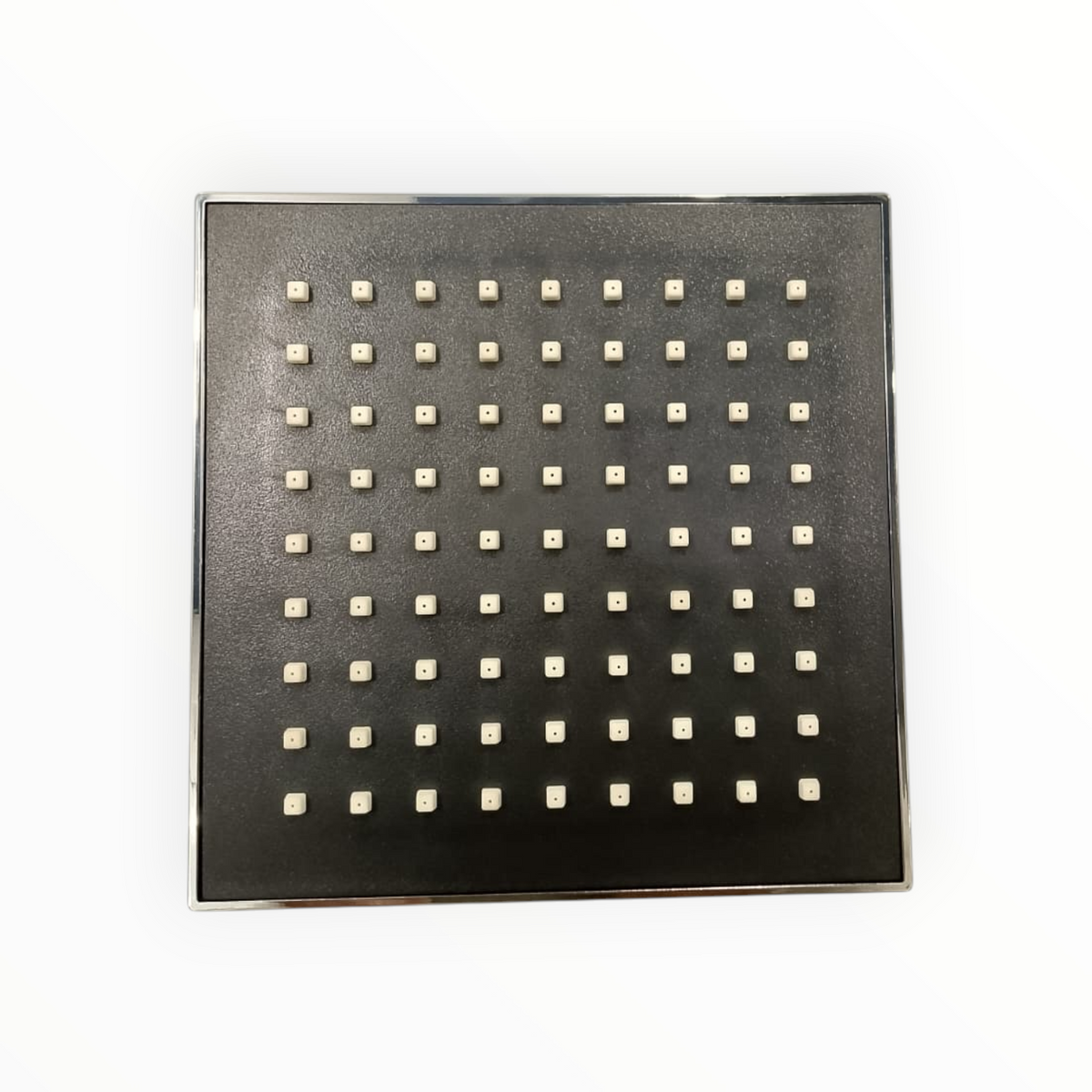 6" inches Bath Shower Head in Black & Shiny Chrome | Made in Durable ABS Plastic | High Pressure (Without Shower Rod)