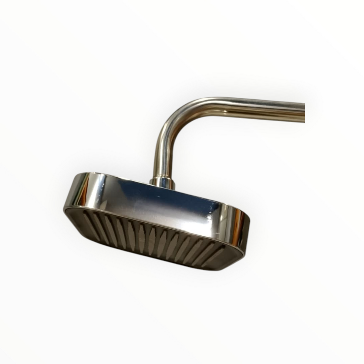 6" inches Bath Shower Head in Black & Shiny Chrome | Made in Durable ABS Plastic | High Pressure (Without Shower Rod)
