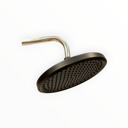 8" inches Bath Shower Head in All Black | Made in Durable ABS Plastic | High Pressure (Without Shower Rod)