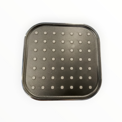 8" inches Bath Shower Head in Shiny Chrome & Black | Made in Durable ABS Plastic | High Pressure (Without Shower Rod)