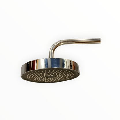 8" inches Bath Shower Head in Shiny Chrome & Black | Made in Durable ABS Plastic | High Pressure (Without Shower Rod)