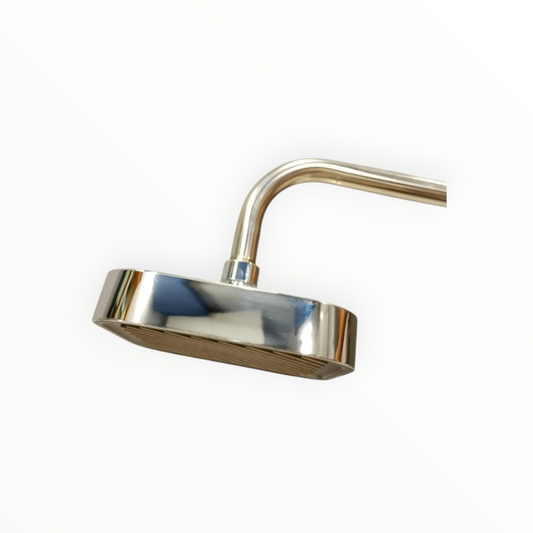 6" inches Bath Shower Head in Black & Shiny Chrome | Made in Durable ABS Plastic | High Pressure (Without Shower Rod)