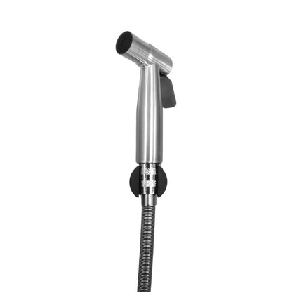 Stainless Steel Muslim Shower Set 5"inches Head + 1 Meter Spring Pipe in Silver | High Water Pressure | Easy Installation
