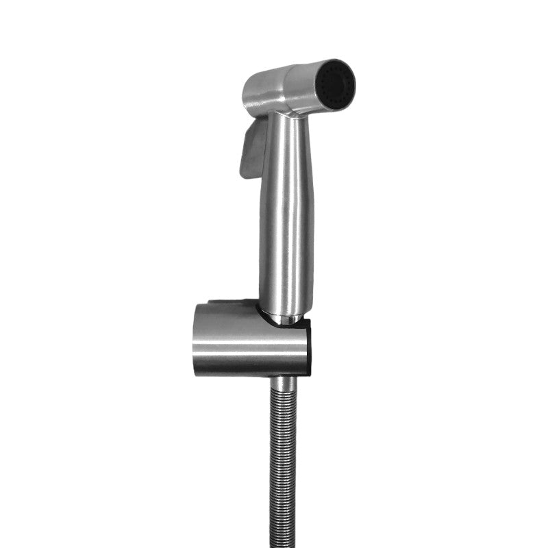 Stainless Steel Muslim Shower Set 5"inches Head + 1 Meter Spring Pipe in Silver | High Water Pressure | Easy Installation