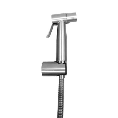 Stainless Steel Muslim Shower Set 5"inches Head + 1 Meter Spring Pipe in Silver | High Water Pressure | Easy Installation