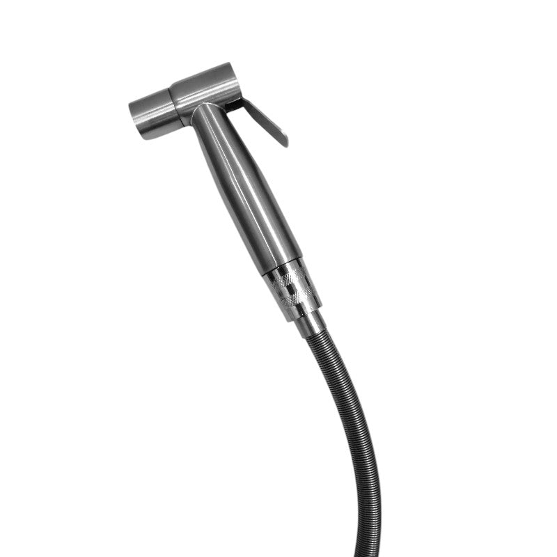 Stainless Steel Muslim Shower Set 5"inches Head + 1 Meter Spring Pipe in Silver | High Water Pressure | Easy Installation
