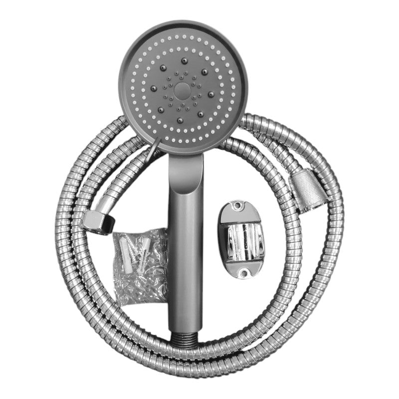 5 in 1 Hand Shower Set with Mist for Bathing in Matt Dark Grey | Durable ABS Plastic | 9" inches Head and 1.5 Meter Stainless Steel Chrome Pipe