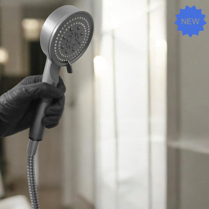 5 in 1 Hand Shower Set with Mist for Bathing in Matt Dark Grey | Durable ABS Plastic | 9" inches Head and 1.5 Meter Stainless Steel Chrome Pipe